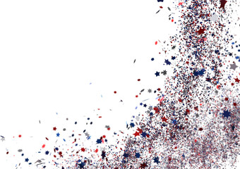 Red Blue White Stars Confetti Overlay