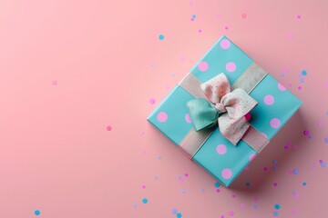 Happiness gift box on pastel color background.