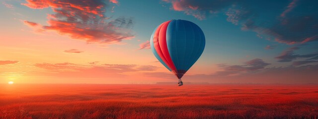 hot air balloon in sunset