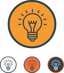 A set of light bulb idea icon.