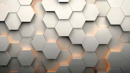 Modern hexagonal wall panels with subtle lighting