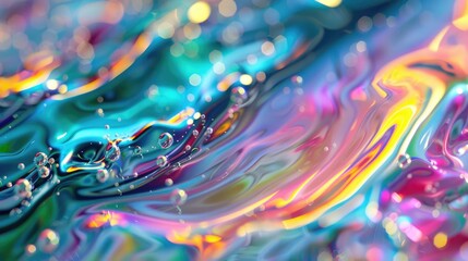 Close up view of a vibrant and colorful liquid substance. Ideal for science or abstract concepts