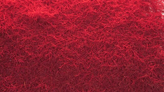 Footage of the surface covered with saffron threads