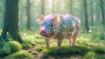 pig in the woods