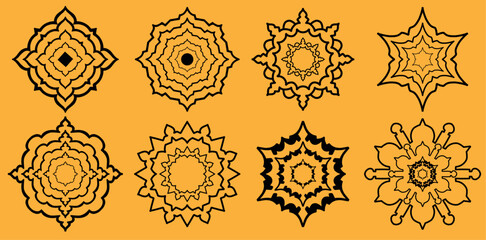 Set of islamic shape illustration design blank islamic shape template vector