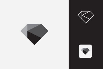 stone letter k logo design vector template