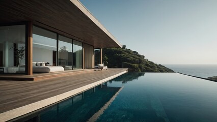 simple modern luxury home design with pool