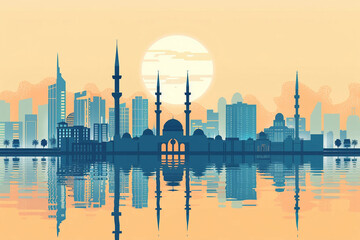 Beirut flat vector skyline 