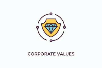 Corporate Values Vector Icon Or Logo Illustration