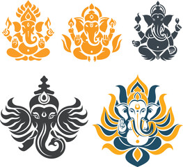 ganesha siluate Vector silhouette