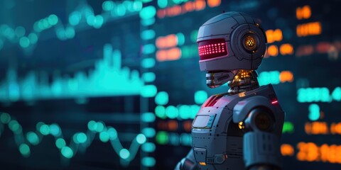 Fototapeta premium Artificial Intelligence in Stock Market Analysis
