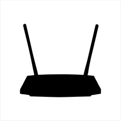 Wi fi router silhouette isolated on white background. Router icon vector illustration design.