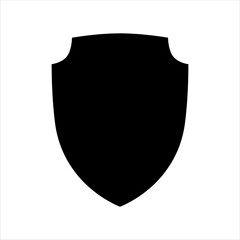 Security shield silhouette isolated on white background. Shield icon vector illustration design.