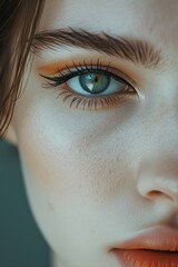 Fototapeta premium Mesmerizing Eyes: Close-Up Portrait of a Young Woman