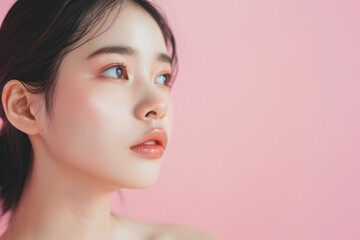Obraz premium 肌の綺麗な日本人女性（スキンケア・メイク・モデル・背景なし） 