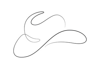 Cowboy hat continuous one line drawing vector illustration. Premium vector 