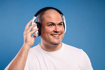 man with headphones listening to music