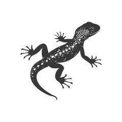 Naklejka premium Silhouette salamander animal black color only