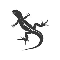 Naklejka premium Silhouette salamander animal black color only