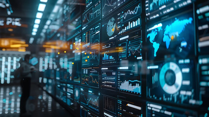 Obraz premium Big costumer data screens.