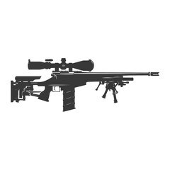 Silhouette Sniper rifle gun military weapon black color only