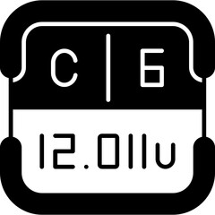 Carbon Periodic Table Element Icon