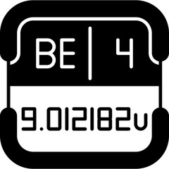 Beryllium Periodic Table Element Icon