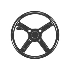 Obraz premium Silhouette steering wheel black color only