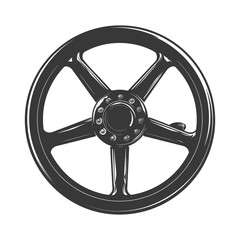 Fototapeta premium Silhouette steering wheel black color only