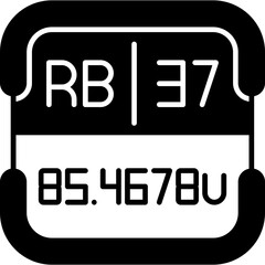 Rubidium Periodic Table Element Icon