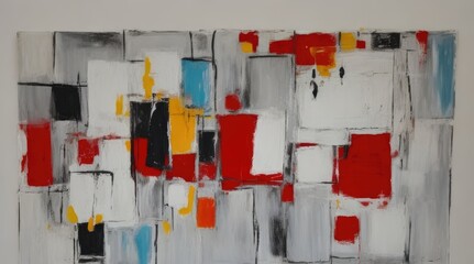 abstract expressionist painting with white background