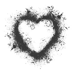 Silhouette Stencil frame dirty texture hearth border black color only