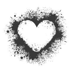 Silhouette Stencil frame dirty texture hearth border black color only