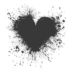 Silhouette Stencil frame dirty texture hearth border black color only