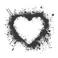 Silhouette Stencil frame dirty texture hearth border black color only