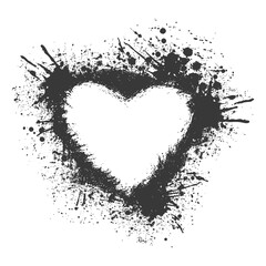 Silhouette Stencil frame dirty texture hearth border black color only