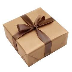 handcraft gift box on transparent background