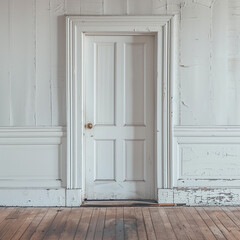 white wooden door