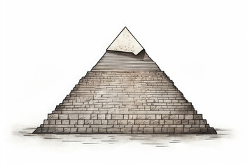 A drawing of a pyramid with a plain white background.
