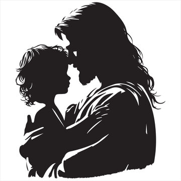 jesus holding child silhouette clip art preview