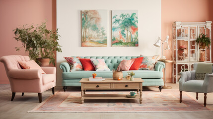 Realistic photo of interior living room