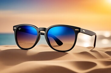 Summer sunglasses with modern and minimal style isolated on background, Fashion accessories for male and female in vacation holiday for protect sunlight