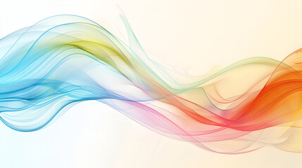 abstract colorful background with smooth wavy lines ,Abstract graphics. Colorful neon fabric, or sound wave, on a white background