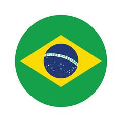 National flag of Brazil. Brazil Flag. Brazil Round flag.

