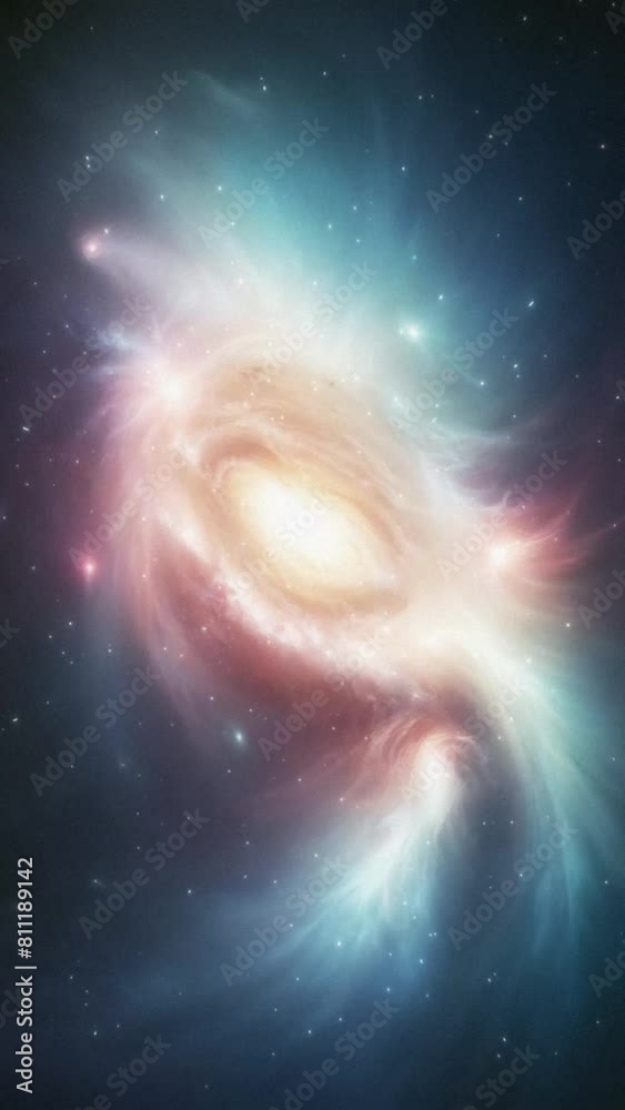 Wall mural cosmic galaxy in far space. vertical video.
