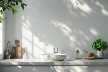 ultra modern white wall kitchen sink