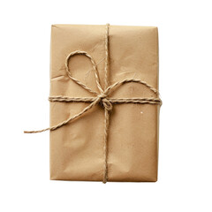 handcraft gift box on transparent background