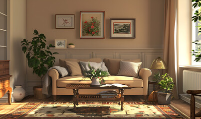 Scandinavian Style Cozy Living Room interior