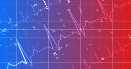 EKG ECG Cardiogram moving healthcare medical bg. Health innovation concept with hexagons biotechnology and chemistry molecules bg. Pharmacy DNA presentation infographic medicine drugs nurse aid.