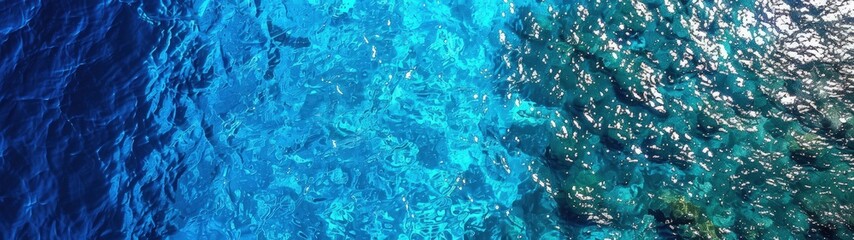 Obraz premium Aerial view of the blue sea surface